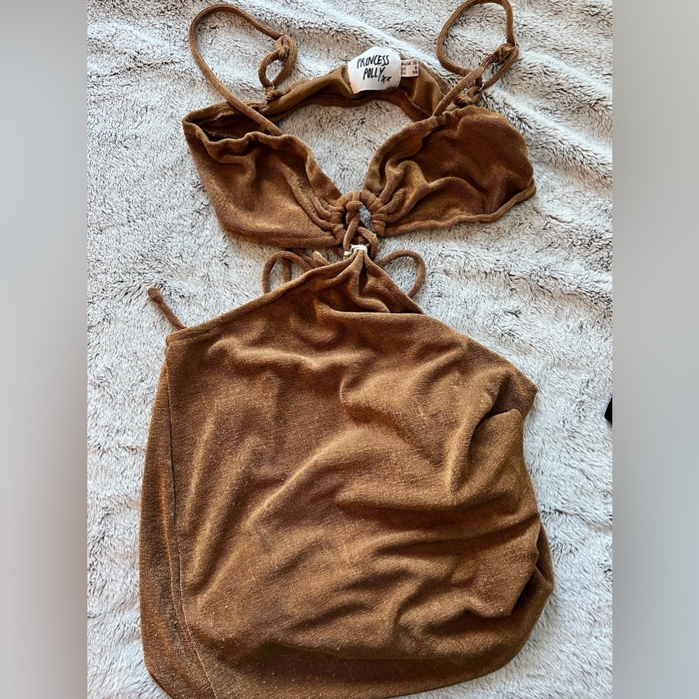 Princess Polly brown cut out dress